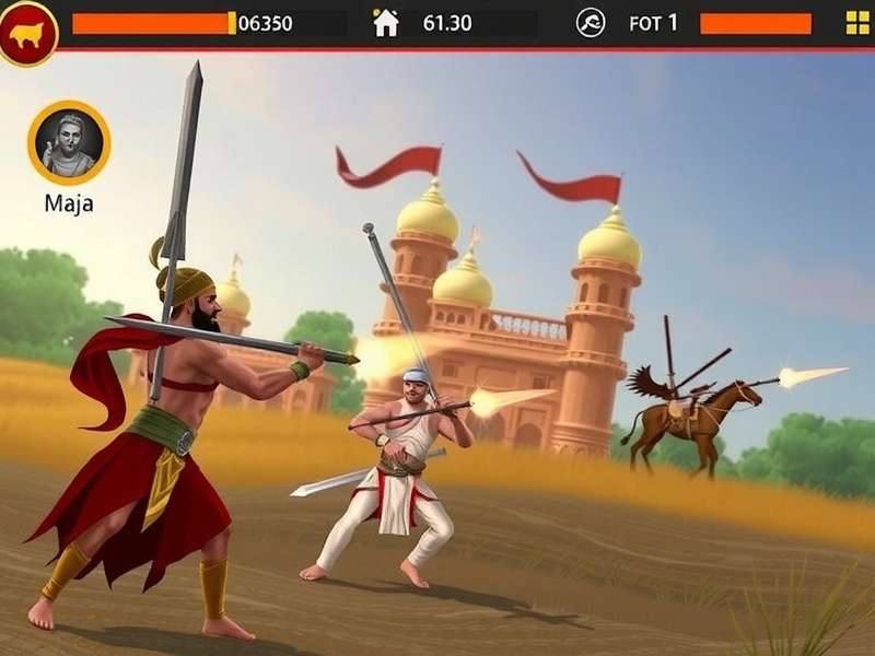 Bharat Battle Blitz gameplay screenshot showing Indian warriors in combat